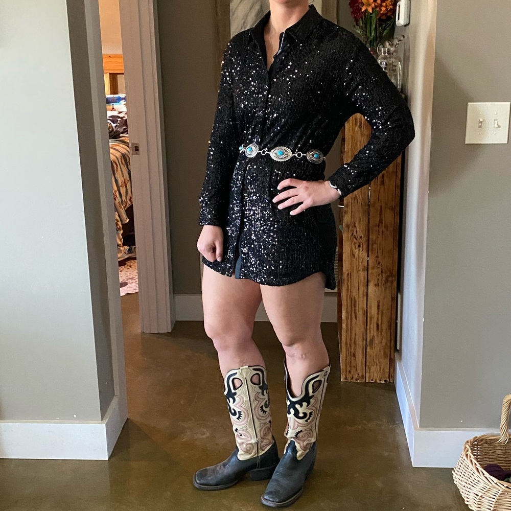 Black sequin dress